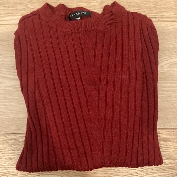 Dynamite Red Ribbed Sweater - Picture 1 of 4